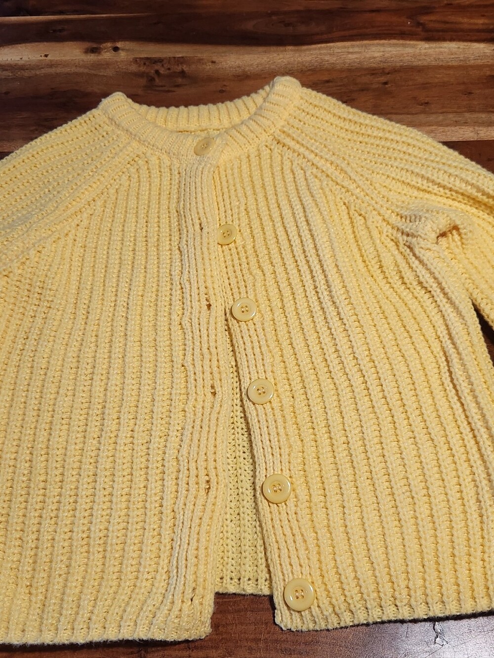 Chunky Knit Butter Mom Yellow Cardigan